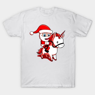 merry christmas from santa and a unicorn T-Shirt